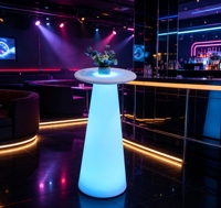 Table de bar lumineuse LED multicolore télécommandée, design moderne, étanche, pour hôtel, bar, extérieur