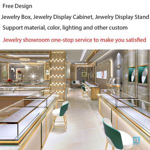 Vitrines à bijoux personnalisées en bois d'occasion design libre, aluminium, verre, acrylique, vitrine avec lumières LED - Product Image 4