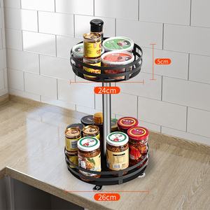 Support métallique rotatif à épices, étagère pour assaisonnement, articles de cuisine, ménage, rangement de maquillage - Product Image 6