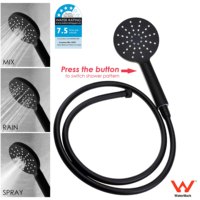 Pommeau de douche portable rond à trois fonctions en ABS chromé, vente directe usine