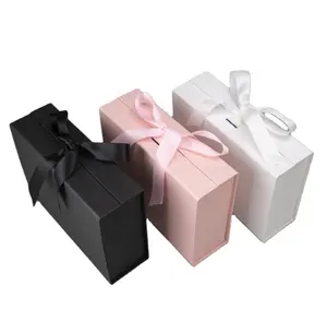 Set di espositori scorrevoli in velluto duro vuoto trasparente candela orecchino gioielli profumo marmo quadrato magnete chiusura scatola regalo