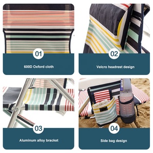 Groothandel Verstelbare Lichtgewicht Draagbare Opvouwbare Strandstoelen Outdoor Opvouwbare Verstelbare Lounge Camping Rugzak Strandstoel - Product Image 6