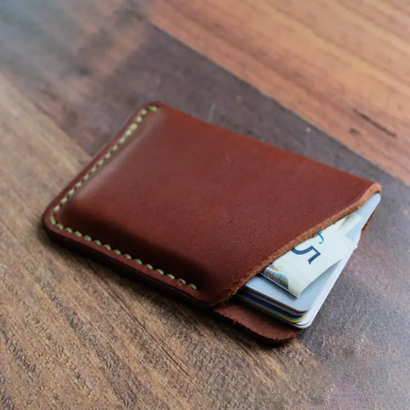 Hot Sale Custom Genuine Leather Slim Wallet Minimalist Mens Leather Wallet