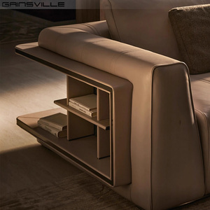 Fournisseur de meubles Foshan modernes et minimalistes de haute qualité Ensemble de canapés d'angle de luxe en forme de L en cuir de style italien - Product Image 3