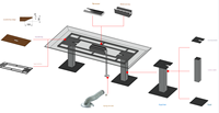 Table de conférence moderne de haute qualité, relevable, avec hauteur réglable, caractéristiques écologiques, plateau en bois, chaises de direction assorties