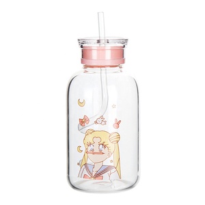 Eco-friendly Hot Sale New Trendy High Borosilicate Glass <strong>Milk</strong> <strong>Bottle</strong> With Lid - Product Image 2