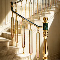 Poteaux de rampe d'escalier en aluminium de luxe, personnalisables pour la décoration intérieure de villa