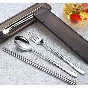 High Quality Supply Kids Stainless Steel Cutlery Utensils Set Travel Camping Utensils Set Knife Fork Spoon