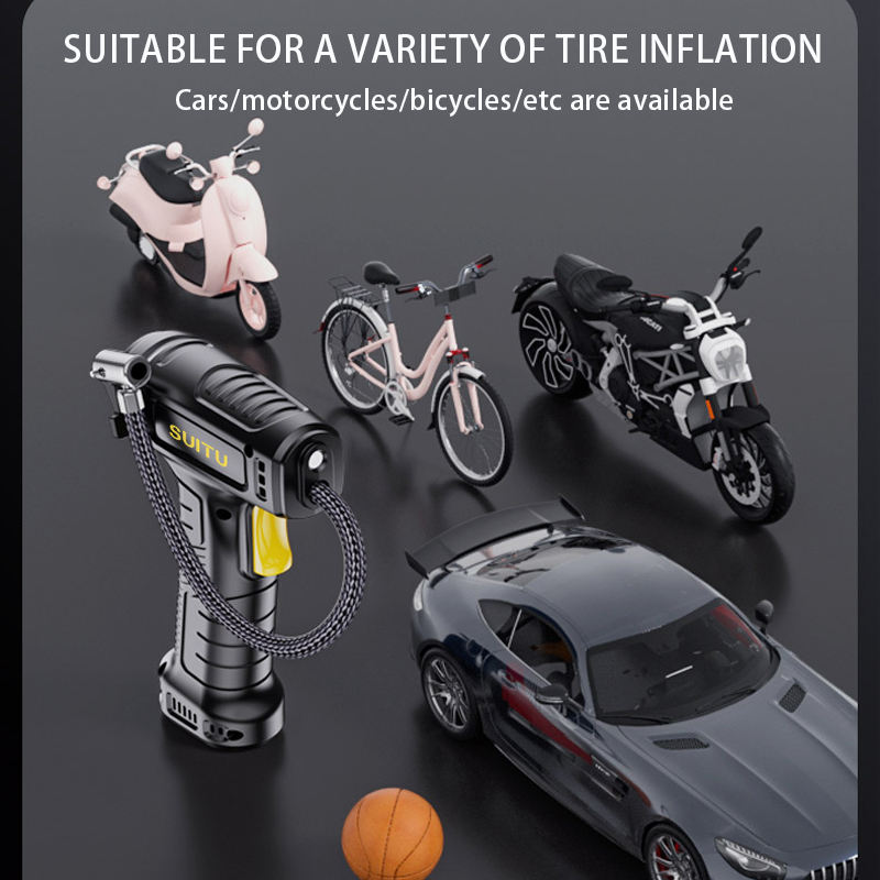 HONGDAK Custom Logo Multifunctional Car Bicycle Bike Handheld Portable WirelessPump Auto Compressor Air Pump Tire Inflators
