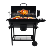 Grill de Luxe Portable Pliant en Acier Émaillé Chromé avec Grille de Cuisson, Barbecue à Charbon sur Chariot pour Extérieur, Qualité Supérieure