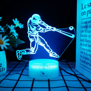 Acrylique 3D Football & Rugby LED Veilleuse 7 Couleurs Changeantes Chambre <span class=keywords><strong>Lampe</strong></span> <span class=keywords><strong>de</strong></span> <span class=keywords><strong>Chevet</strong></span> avec Alimentation Plug-In Cadeau pour Enfants - Product Image 5