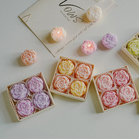 Bougie parfumée à la rose élégante et artisanale en cire de soja, style moderne pour bureau, restaurant, méditation