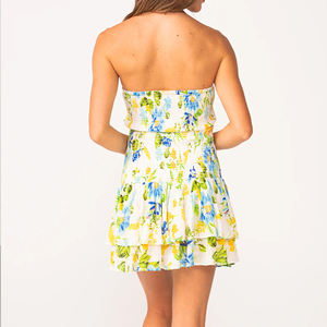 Robe moulante sans bretelles à imprimé plage pour femmes, design d'usine, robe mini en rayonne pré-lavée personnalisée - Product Image 3