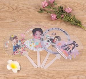 Mini-ventilateurs transparents en plastique personnalisés et éventails à main transparents mignons avec impression personnalisée - Product Image 4