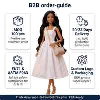 Robe d'été élégante en dentelle blanche à œillets avec talons et sac bandoulière pour poupée mannequin de 11,5-12 pouces, compatible avec la personnalisation OEM