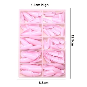 Ongles artificiels à presser de haute qualité, 120 pièces, design français, couleur unie douce, courts, pour usage en salon, couverture complète - Product Image 4