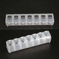 Profilée pour Facile Pilule De 7 Jours À Bulles-Serrure Pilulier 7 Compartiments Boîte À Pilules En Plastique avec Braille