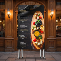 Afficheur LED d'intérieur facilement déplaçable P1.25 P1.86 P2.5, modules GOB, panneau LED portable pour restaurant, café