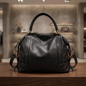 BS INTERNATIONAL Natural Crafts Genuine Leather <b>Women's</b> Clutch Zipper 3L+ Capacity Water Resistant Lightweight Shoulder Handbags - Product Image 1