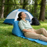 Chaise gonflable triangulaire portable pour le camping en plein air, imperméable, résistante à l'humidité, pliable, tapis de plage rembourré