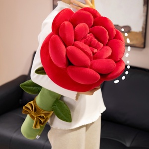 Grande Cuscino <span class=keywords><strong>a</strong></span> Forma di Rosa, Bambola Lunga da Abbraccio, Morbido Peluche, Regalo di San Valentino per Ragazze - Product Image 3