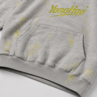 Fabricant de vêtements personnalisés OEM ODM : Sweat à capuche surdimensionné pour homme en molleton bouclette avec motif éclaboussures de peinture, style streetwear