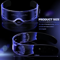 Lunettes lumineuses Lunettes pare-soleil LED 7 couleurs et 5 modes, lunettes lumineuses pour barre de fête cosplay Halloween