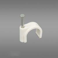 Clips de câble en plastique de type rond/circulaire HDS Quality Assurance, clips de câble mural avec clou en acier, 6 mm, 100 pièces/sac