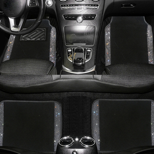 4 unids/set de alfombra para suelo interior de coche para niñas, alfombrillas ostentosas para coche con almohadilla antideslizante de PVC para talón para vehículo Universal - Product Image 3