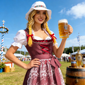 Vestido tradicional bávaro para mujer, talla grande, para el Oktoberfest alemán, tallas S a 5XL - Product Image 2