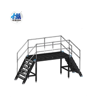 Escaliers, passerelles, plateformes de travail, échelles pliantes en aluminium pour la sécurité industrielle, avec accessoires, pieds, niveleurs, pour la découpe et le soudage