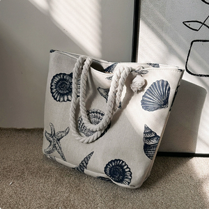 Sacs à bandoulière créatifs PEIQUAN imprimés grande capacité, sacs décontractés en toile de style coréen, sacs fourre-tout à corde épaisse - Product Image 6
