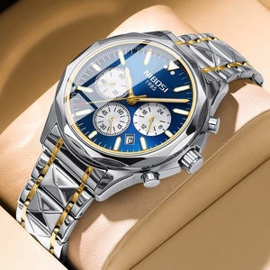 For 2608 Fashion Luxury Chronograph <b>Watch</b> for Men Stainless Steel 3BAR Water Resistant Luminous Date Quartz <b>Watch</b> Push Button - Product Image 2