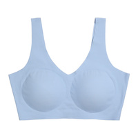 Soutien-gorge sans couture grande taille sans armatures pour femme, sous-vêtements d'été avec coussinets, lingerie confortable sans couture