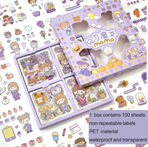 Hengyao Hot bán trong suốt Pet máy tính xách tay dán trang trí phim hoạt hình phong cách Momo in với UV varnishing in Offset - Product Image 2