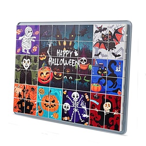 Niños plástico educativo 2 en 1 tablero de dibujo de Halloween rompecabezas de Navidad para niños juguetes rompecabezas bloques de construcción - Product Image 6
