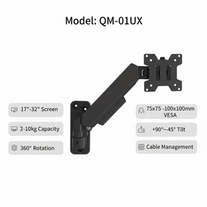 Bras de moniteur mural le plus vendu pour écrans de 10 à 32 pouces, support réglable pour moniteurs d'<span class=keywords><strong>ordinateur</strong></span> jusqu'à 10 kg, bras de moniteur simple - Product Image 1
