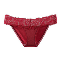 Celana Dalam Wanita Bahan Nilon Transparan Berenda Elegan Model Low Rise Warna-warni Grosir