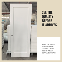 Porte moderne à 1 panneau de style Shaker, porte creuse en HDF, apprêt blanc, porte moulurée avec cadre pour l'intérieur des maisons