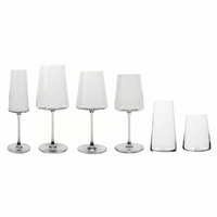 Verres à vin rouge et blanc Bordeaux classiques en cristal sans plomb Lanques, durables, pour flûtes et eau sans pied