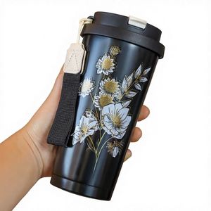 Tasses et gobelets isothermes personnalisés pour thé à bulles, eau et café, pour la maison, le bureau et l'extérieur, avec sangle de transport - Product Image 1