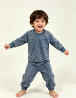 Ensembles Jogging Garçons Cool en Gros – Tenues Premium Effet Délavé Acide : T-shirt Manches Longues et Pantalon Jogging (2 Pièces)