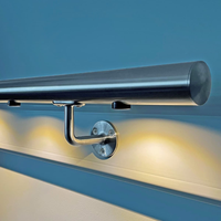 Rampe murale moderne en acier inoxydable pour escaliers avec éclairage LED