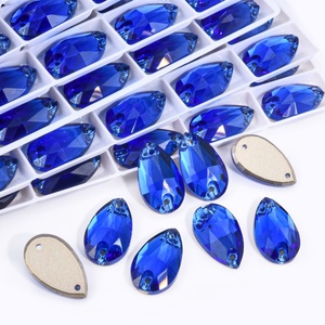 OLeeya Wholesale Premium 5A Bevel Glass <b>Drop</b> Shape Big Sewing Crystals FlatBack Teardrop Sew on Rhinestones for Dance Dresses - Product Image 5