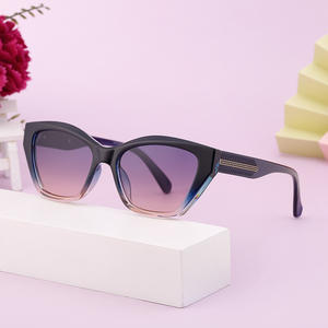 My-99222 Gafas de sol tipo ojo de gato para mujer, montura negra de PC, protección UV400, clase 2, diseño cuadrilateral moderno - Product Image 1