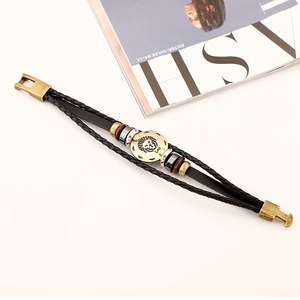 กำไลข้อมือลูกปัดหินลาวาสำหรับผู้ชาย,กำไลข้อมือ<span class=keywords><strong>พระ</strong></span>พุทธรูปโลหะสไตล์วินเทจสุดหรูสไตล์เนปาลปี2019 - Product Image 4
