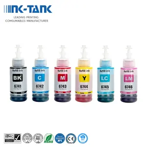 Tinta-tanque de tinta 674 t674, cor premium, compatível, garrafa a a granel, recarga a base de água, eco inkjet ink para impressora epson l805