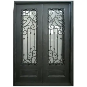 SEYK-096 Barcelona Popular Design High Grade Exterior Wrought Iron Door