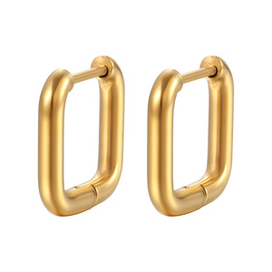 Pendientes de Aro Huggie de Acero Inoxidable |   Diseño Geométrico Minimalista en Formas Redondas, Cuadradas y de Corazón |   Hipoalergénico e Impermeable - Product Image 2
