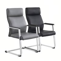 Chaise de bureau à dossier haut, chaise de réunion pour personnel, chaise de direction en cuir PU, chaise de conférence ergonomique